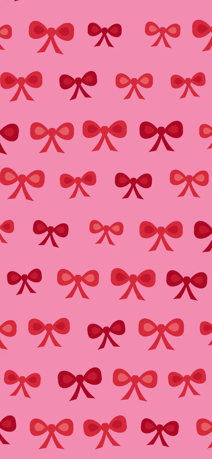 Pink and Red Bow Pattern wallpaper for iPhone and Android