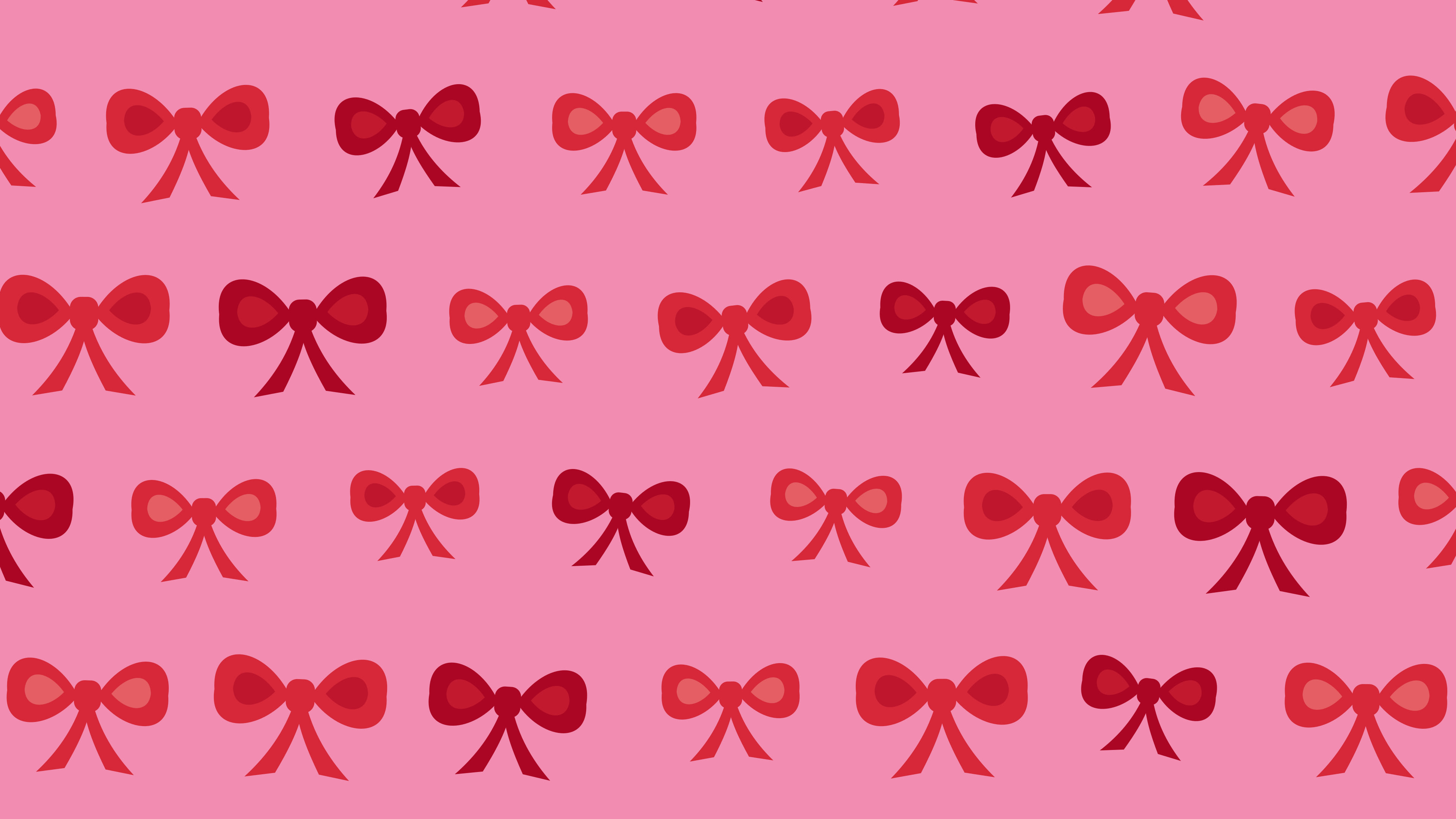 Pink and Red Bow Pattern desktop wallpaper in 4K