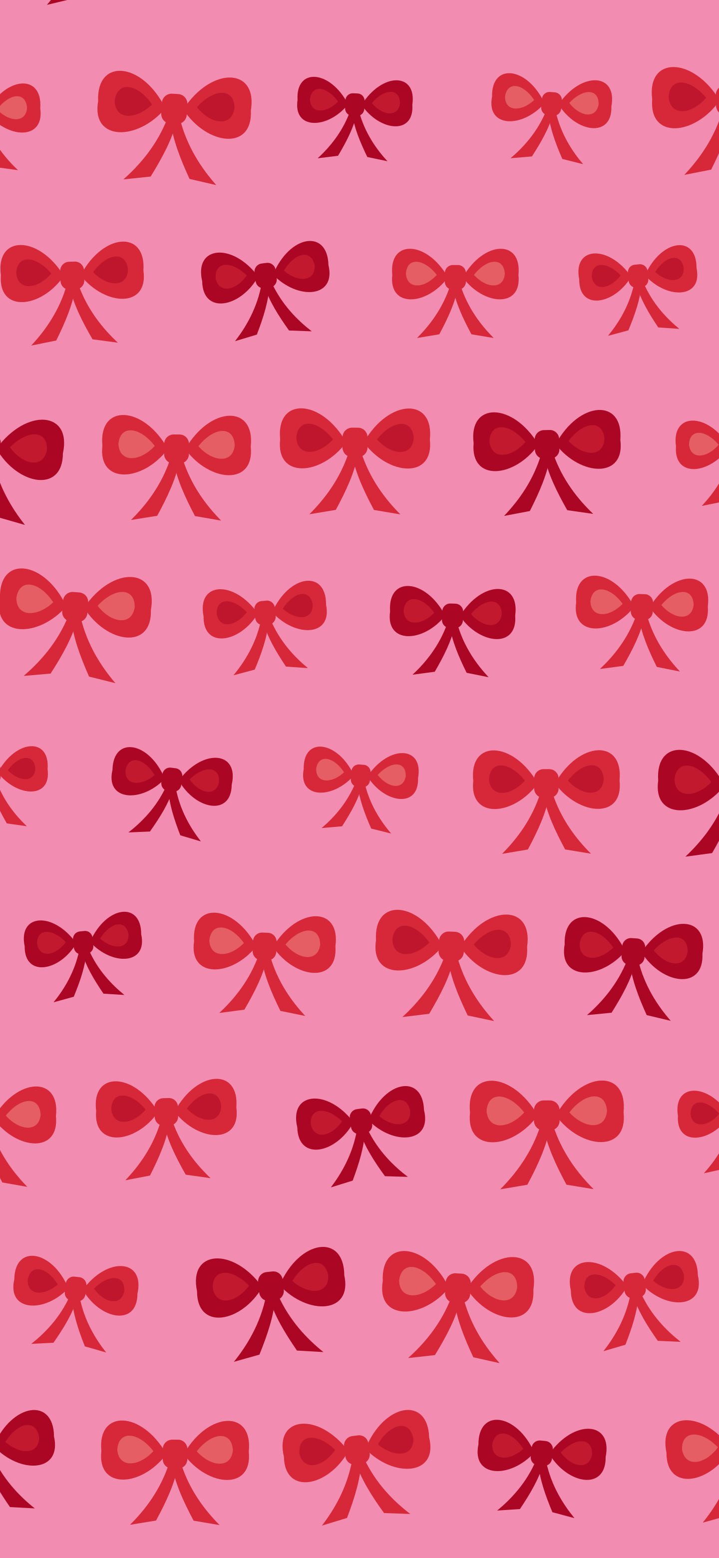 Pink and Red Bow Pattern wallpaper for iPhone and Android