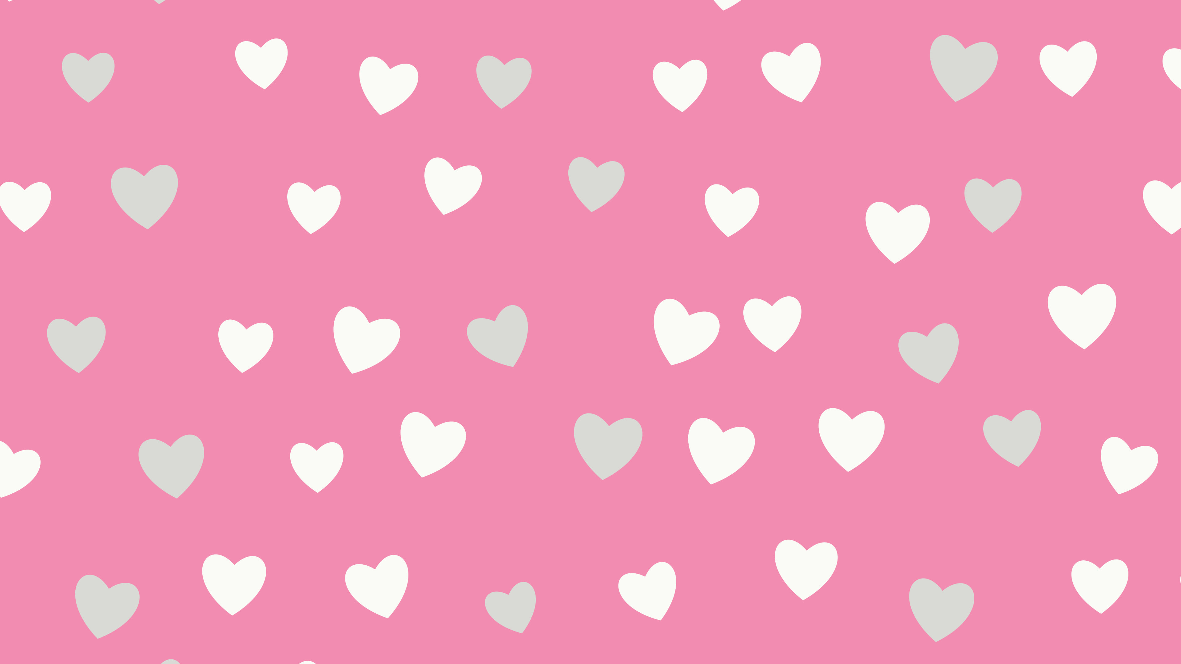 Pink and White Heart Pattern desktop wallpaper in 4K