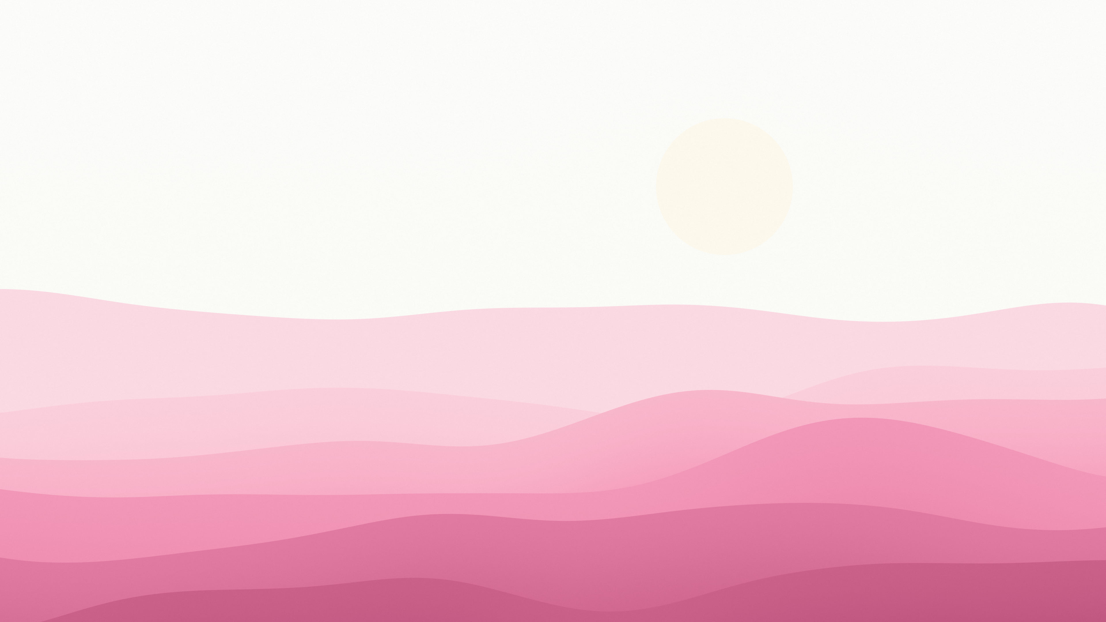 Pink and White Minimalist Desert Dunes desktop wallpaper in 4K