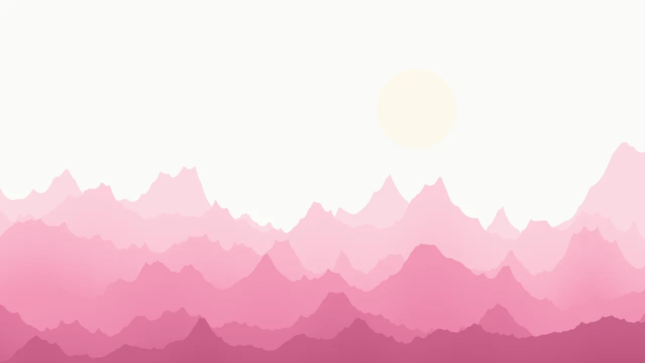 Pink and White Minimalist Mountain Landscape desktop wallpaper in 4K