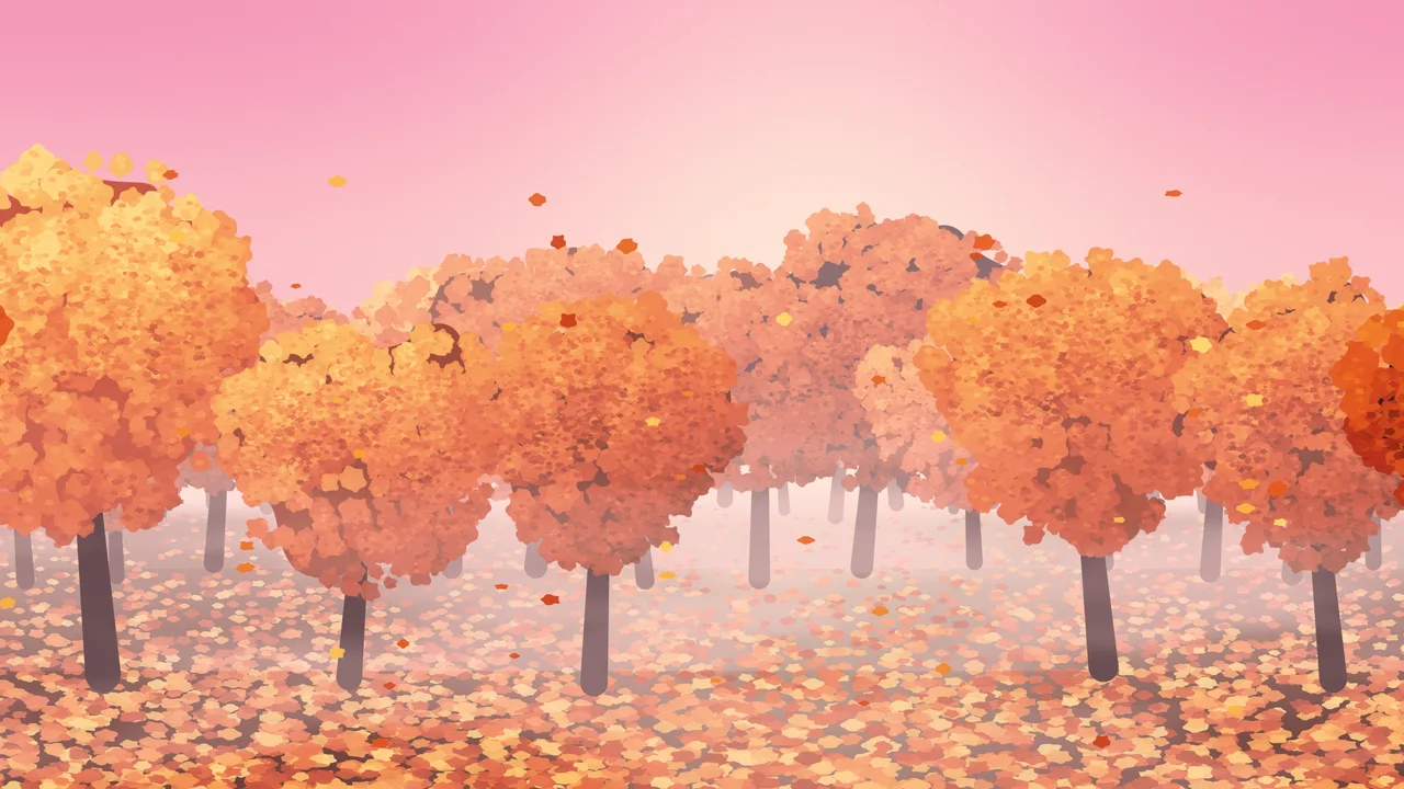 Pink Autumn Forest desktop wallpaper in 4K