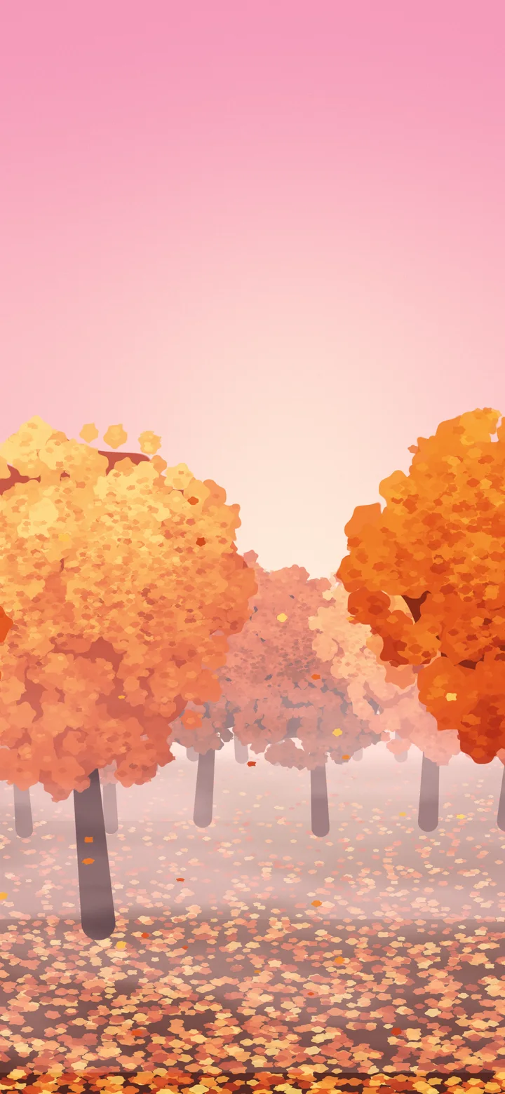 Pink Autumn Forest wallpaper for iPhone and Android