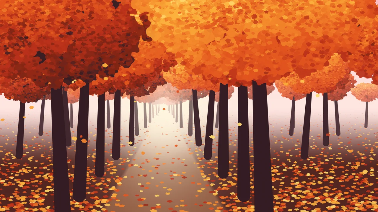 Pink Autumn Path desktop wallpaper in 4K