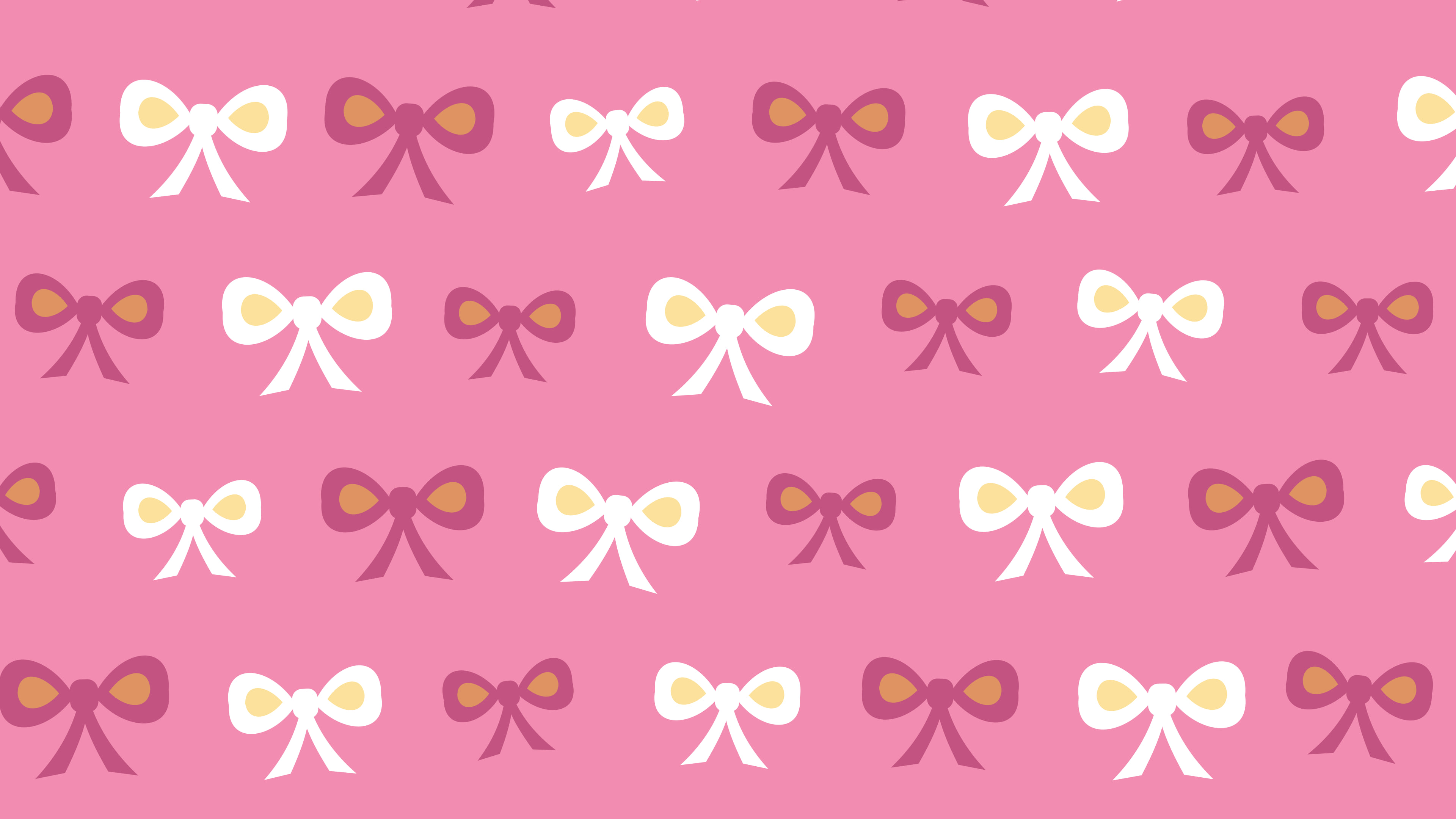 Pink Bow Pattern desktop wallpaper in 4K