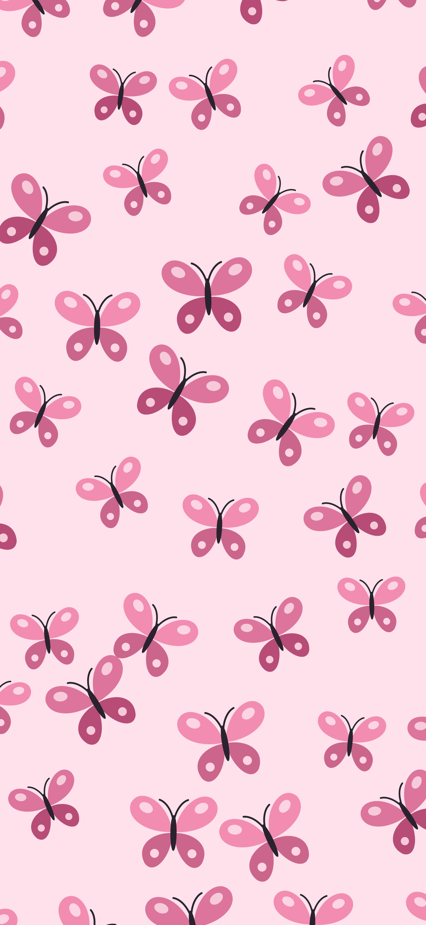 Pink Butterfly Pattern wallpaper for iPhone and Android