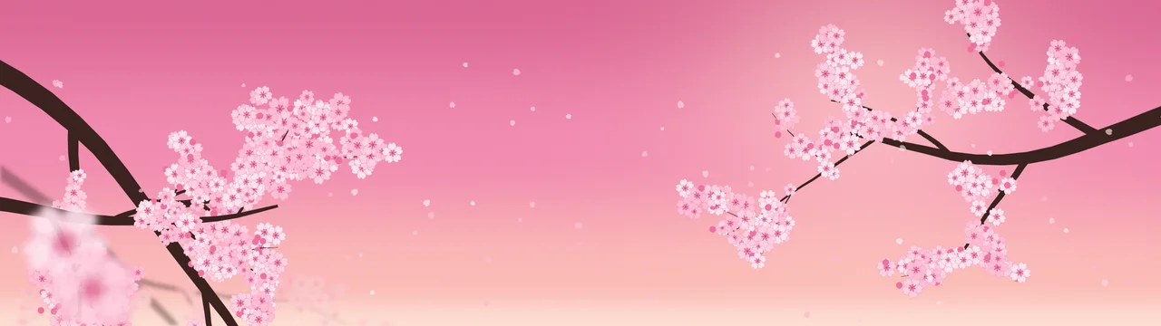 Pink Cherry Blossom Branch dual monitor wallpaper, 7680 × 2160
