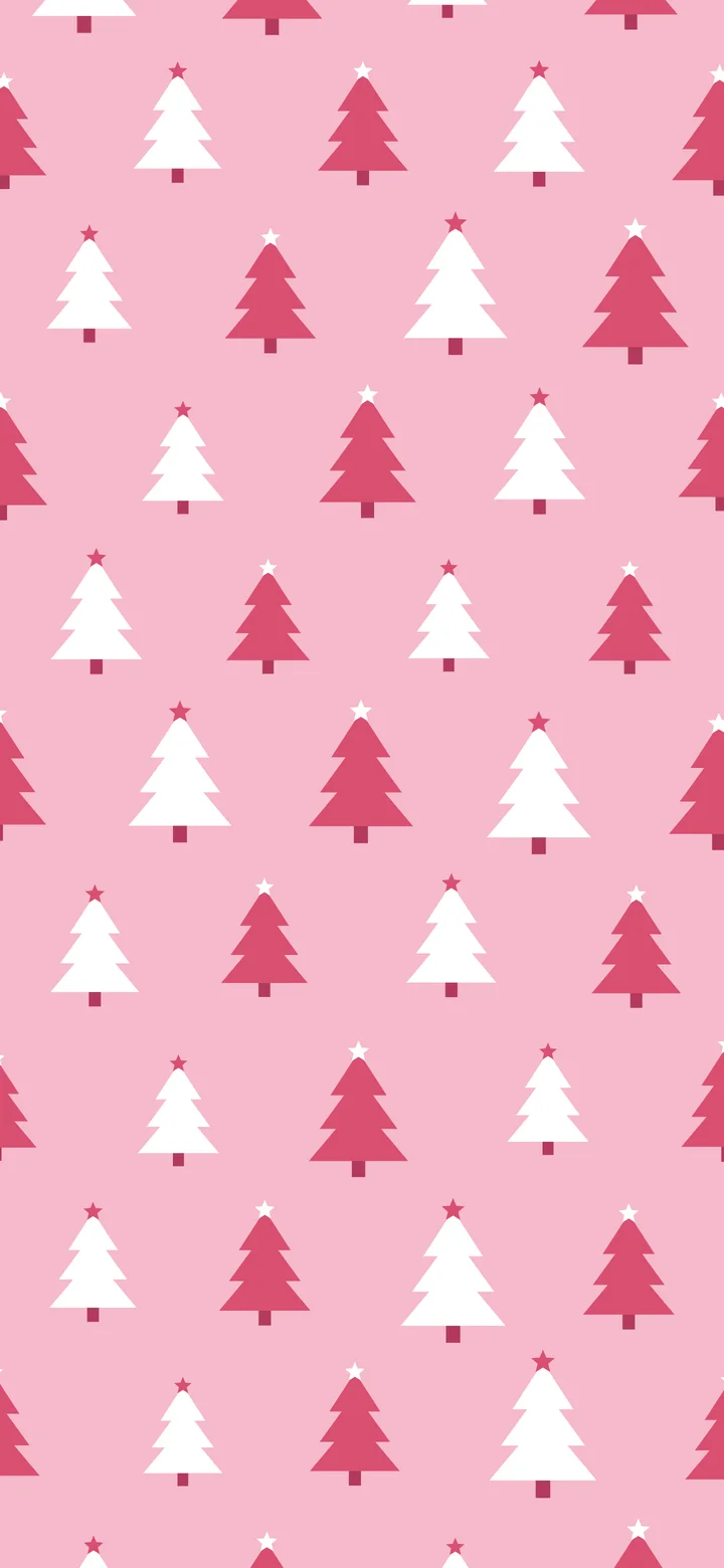 Pink Christmas Tree Pattern wallpaper for iPhone and Android