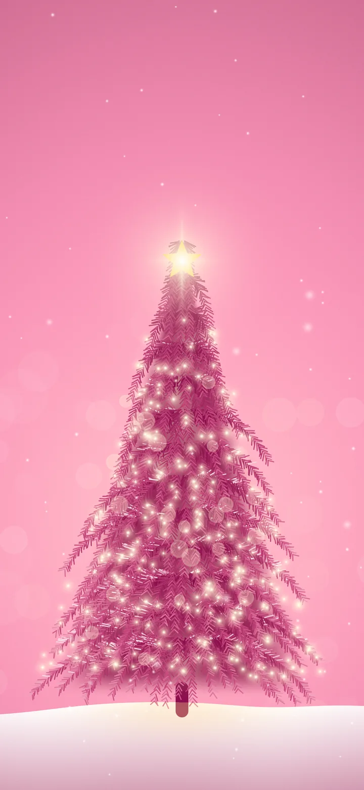 Pink Christmas Tree wallpaper for iPhone and Android