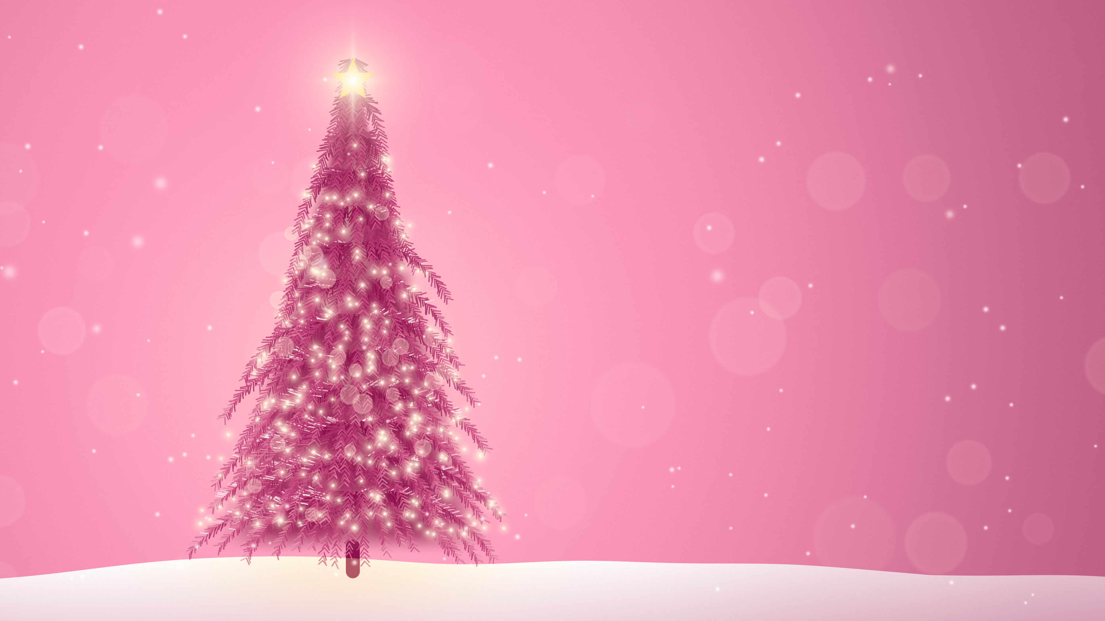 Pink Christmas Tree desktop wallpaper in 4K