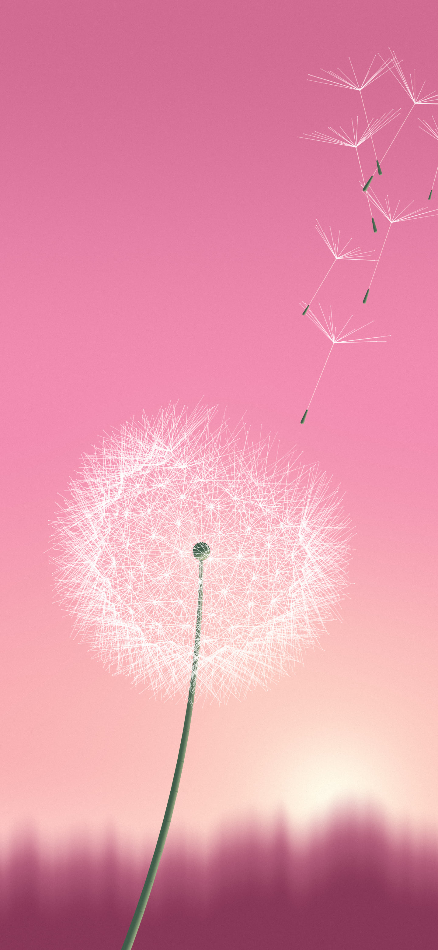 Pink Dandelion wallpaper for iPhone and Android