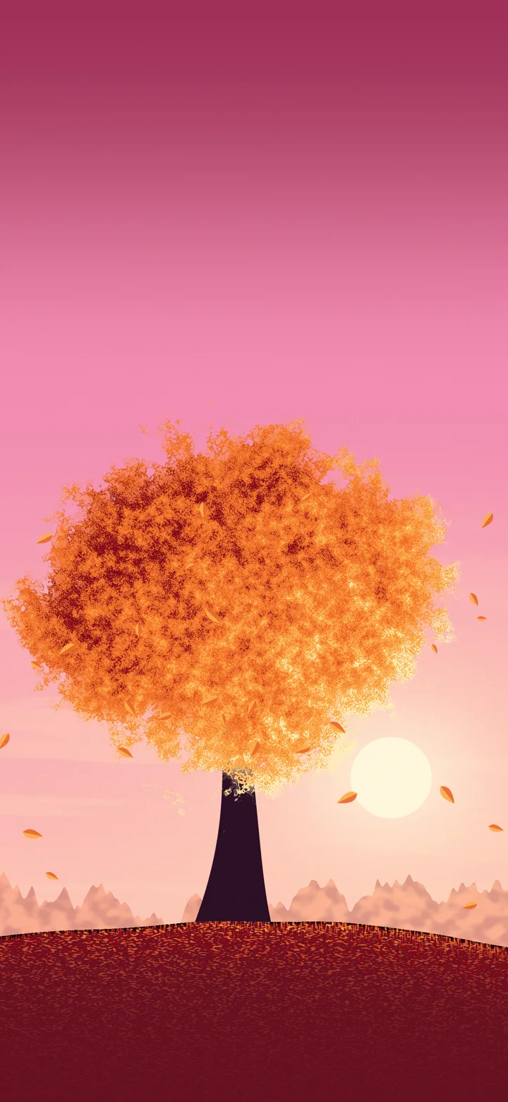 Pink Fall Maple Tree wallpaper for iPhone and Android