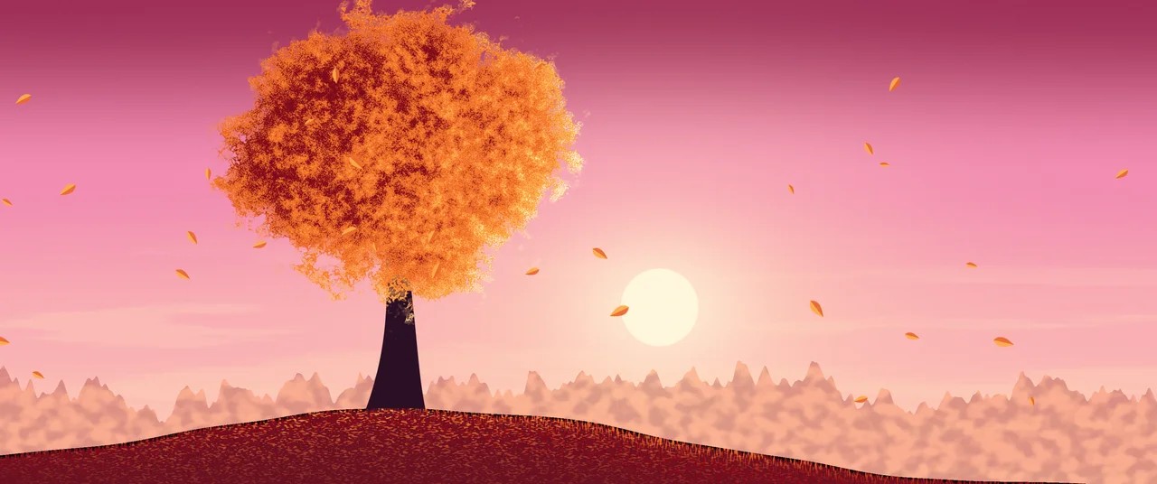 Pink Fall Maple Tree ultrawide wallpaper, 3440 × 1440