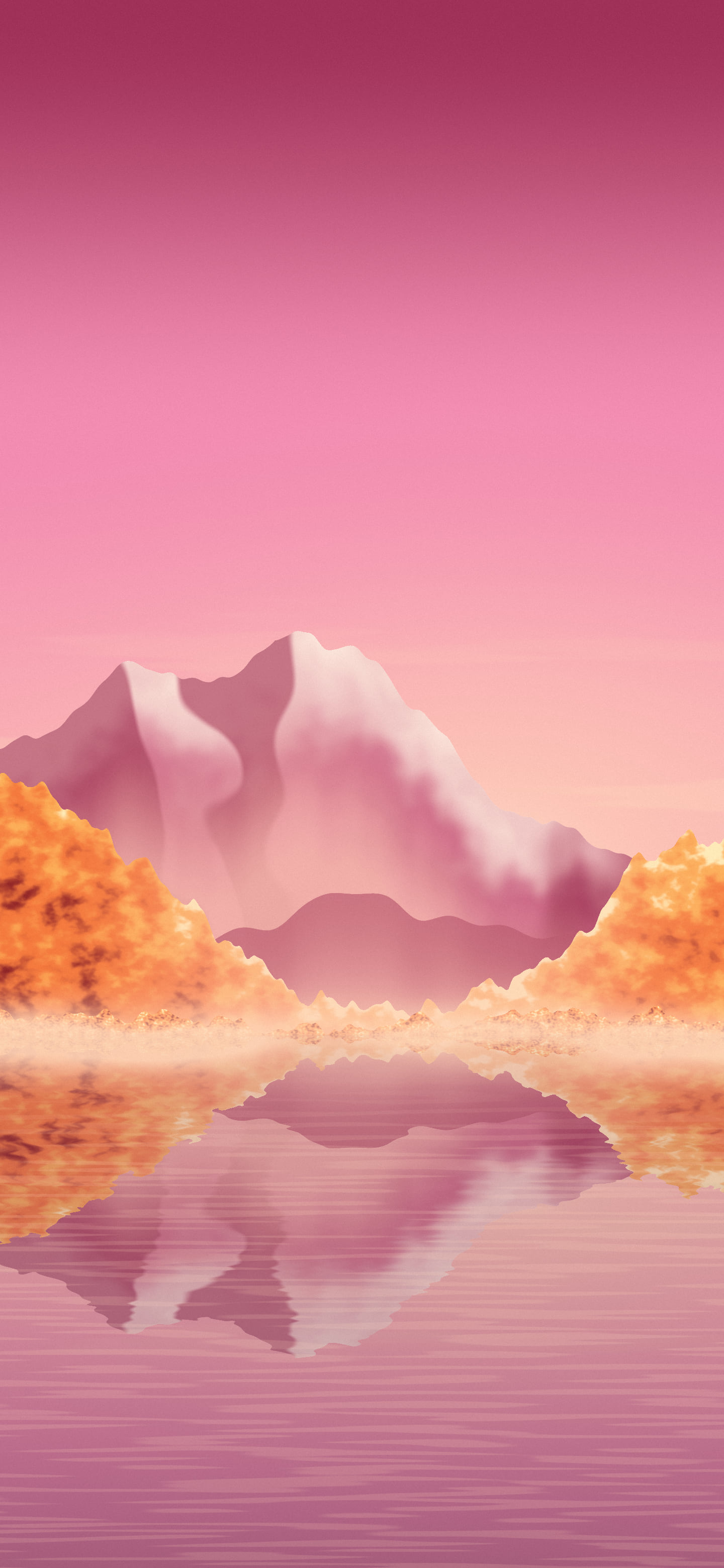 Pink Fall Mountain Lake wallpaper for iPhone and Android