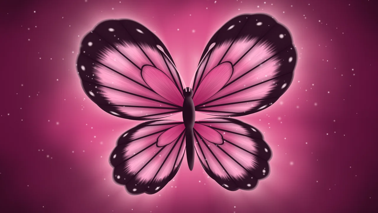 Pink Glowing Butterfly desktop wallpaper in 4K