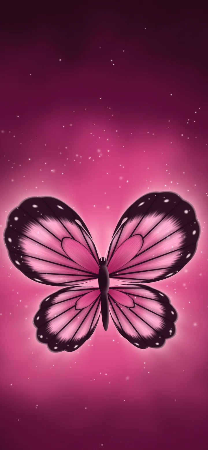 Pink Glowing Butterfly wallpaper for iPhone and Android