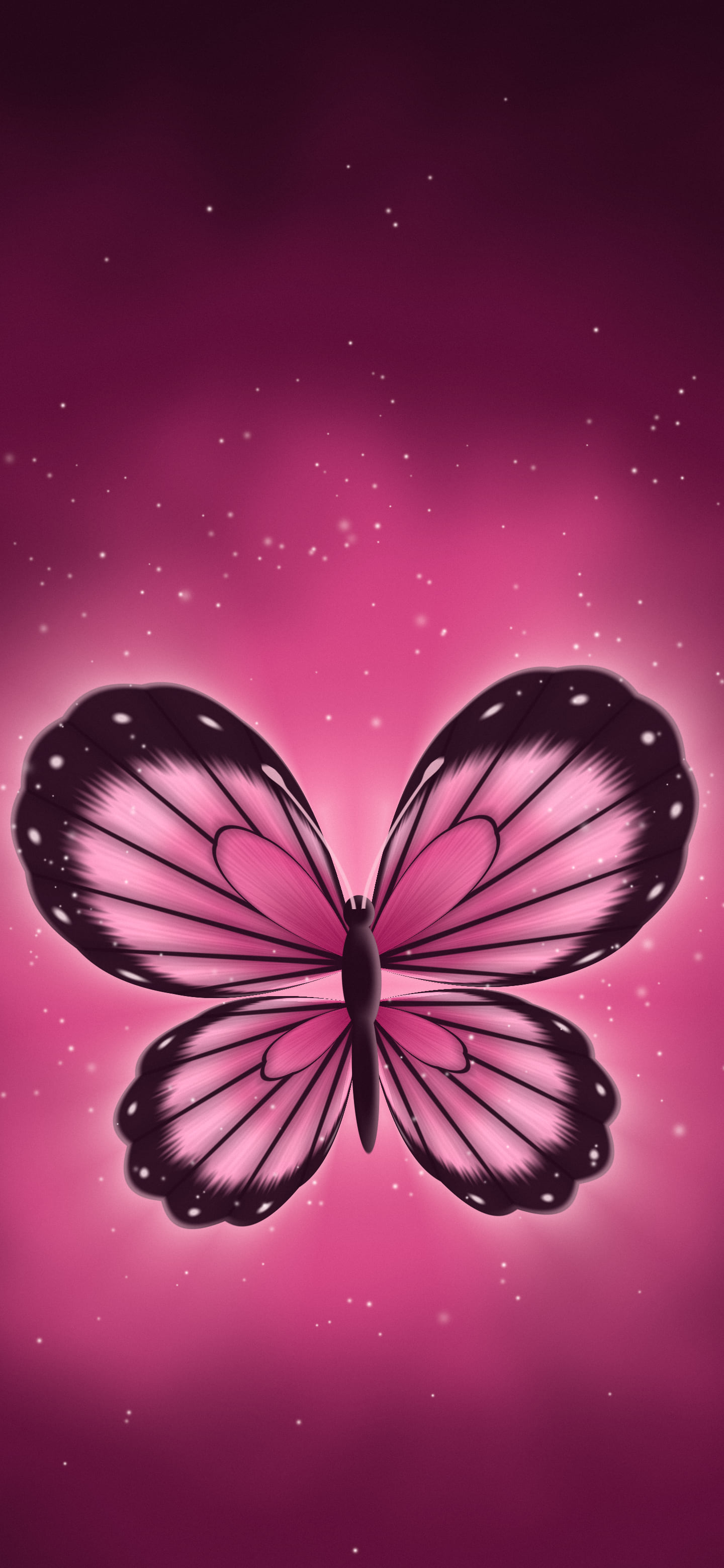 Pink Glowing Butterfly wallpaper for iPhone and Android