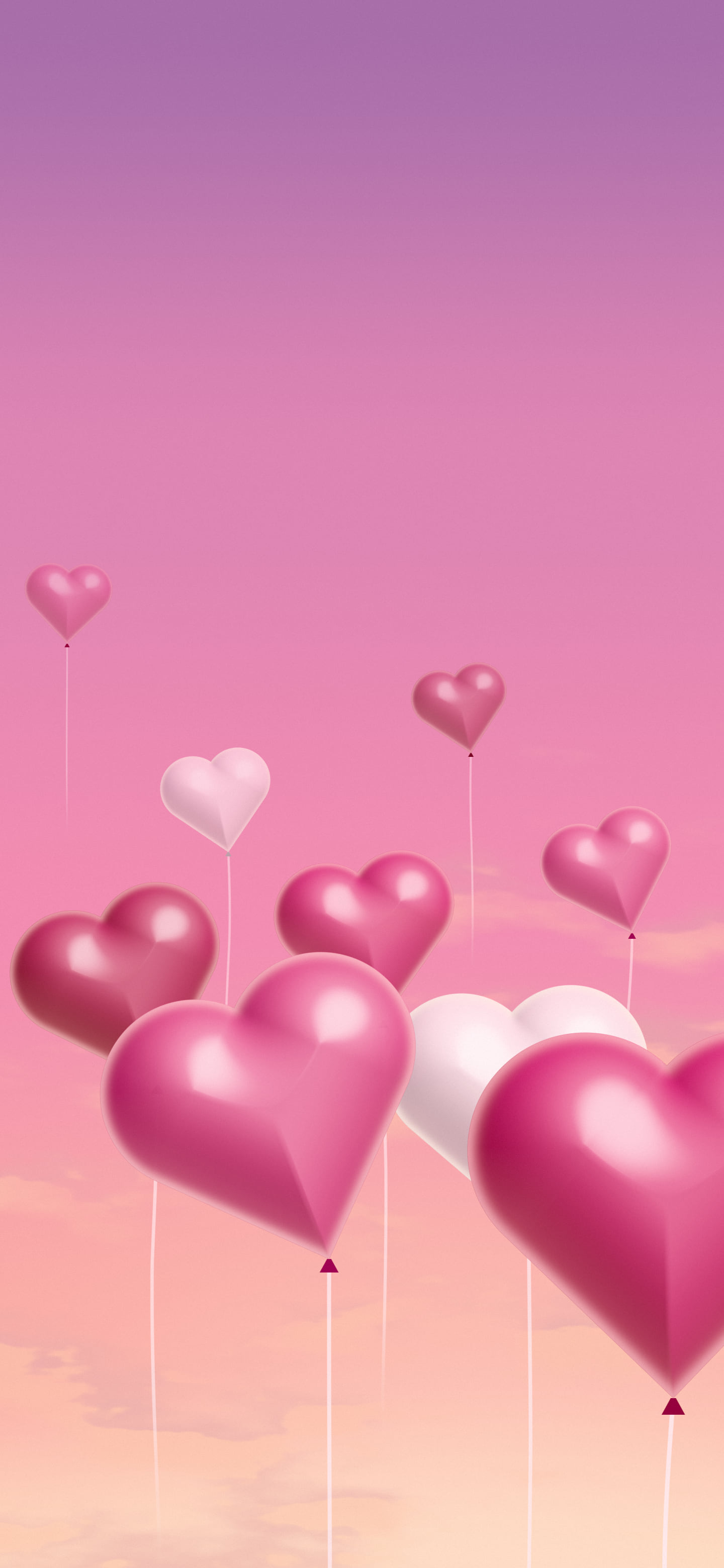 Pink Heart Balloons wallpaper for iPhone and Android