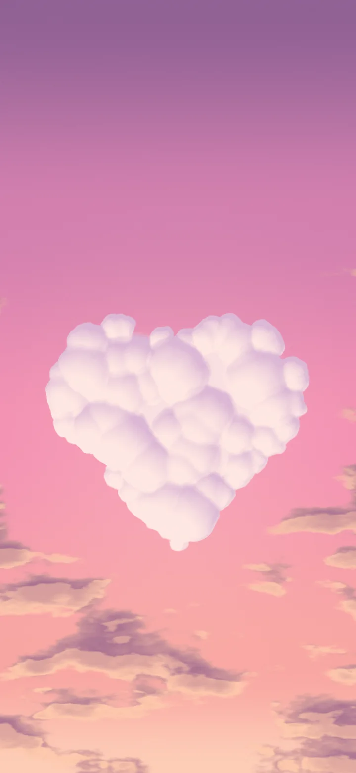 Pink Heart Cloud Sky wallpaper for iPhone and Android
