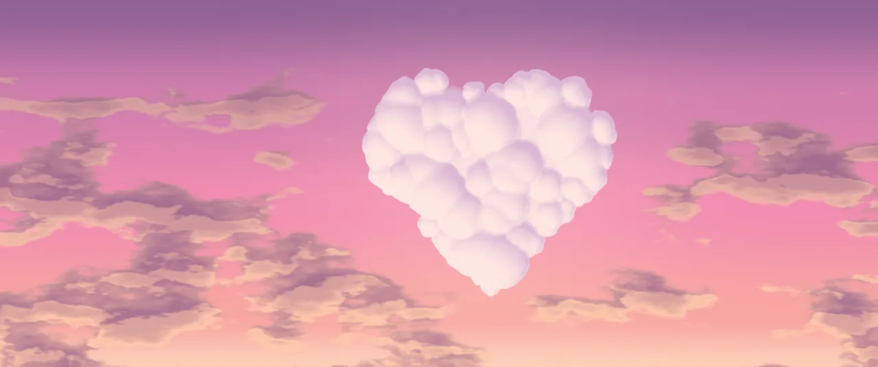 Pink Heart Cloud Sky ultrawide wallpaper, 3440 × 1440