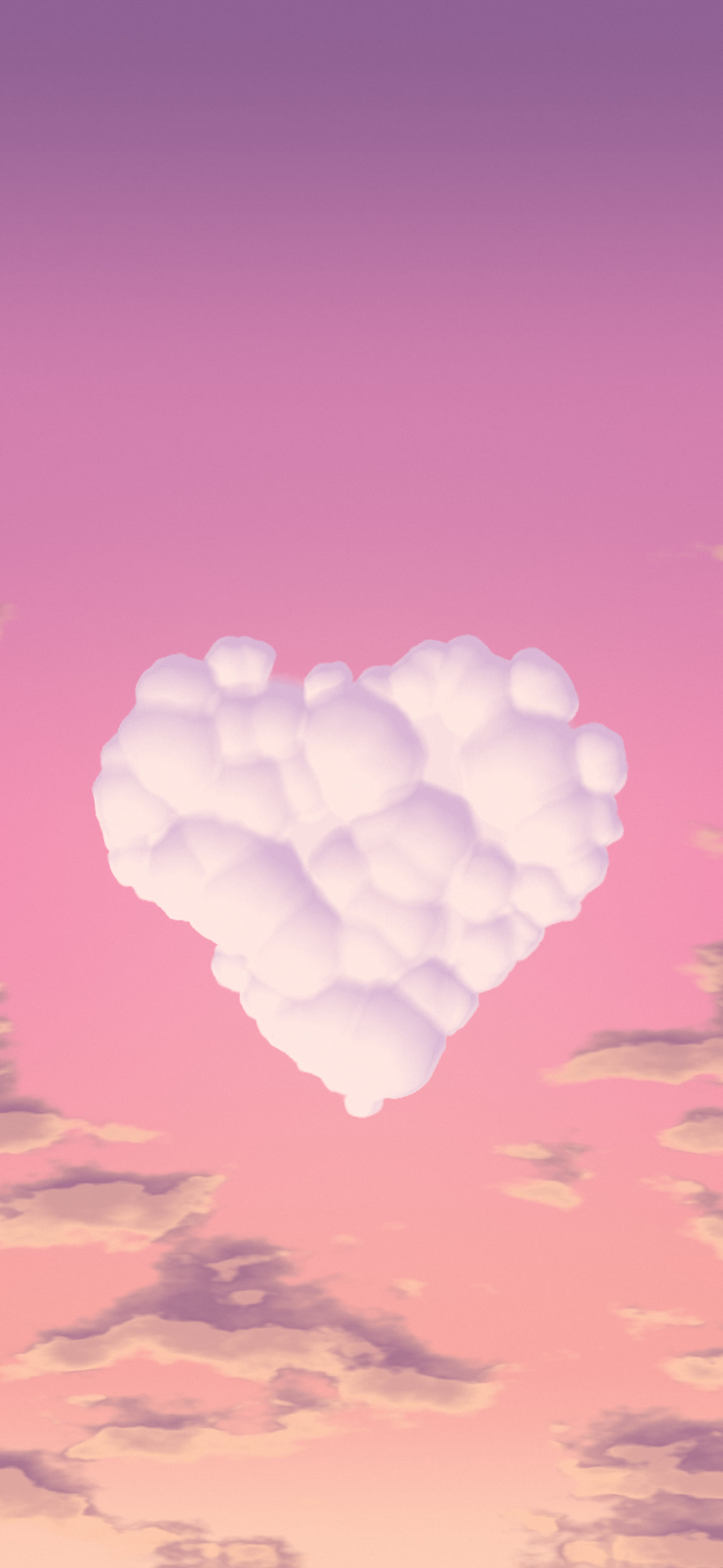 Pink Heart Cloud Sky wallpaper for iPhone and Android