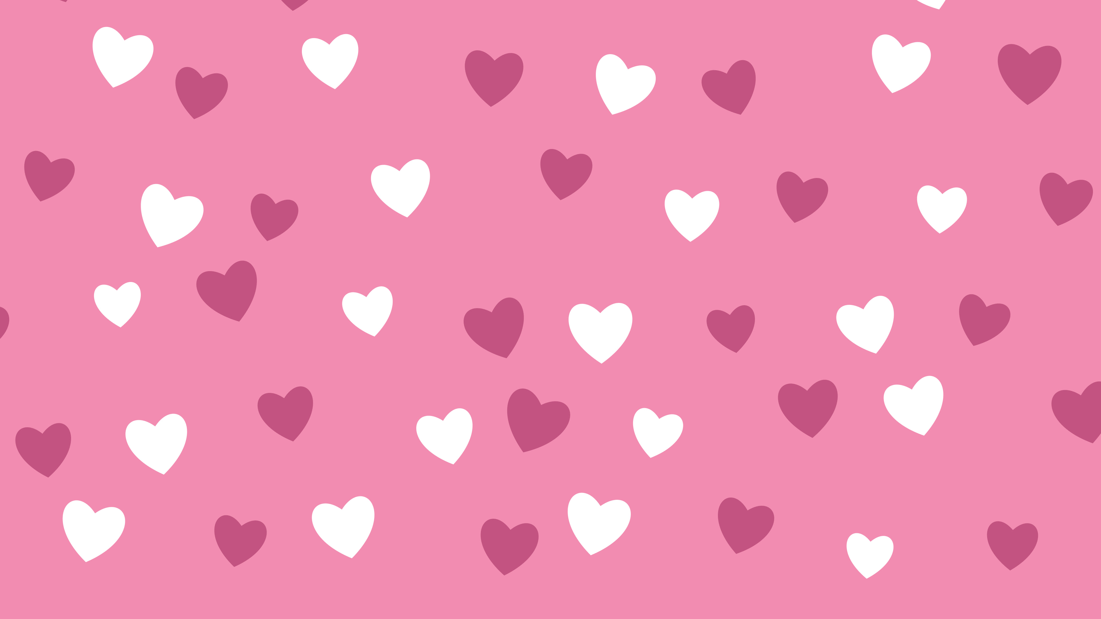 Pink Heart Pattern desktop wallpaper in 4K