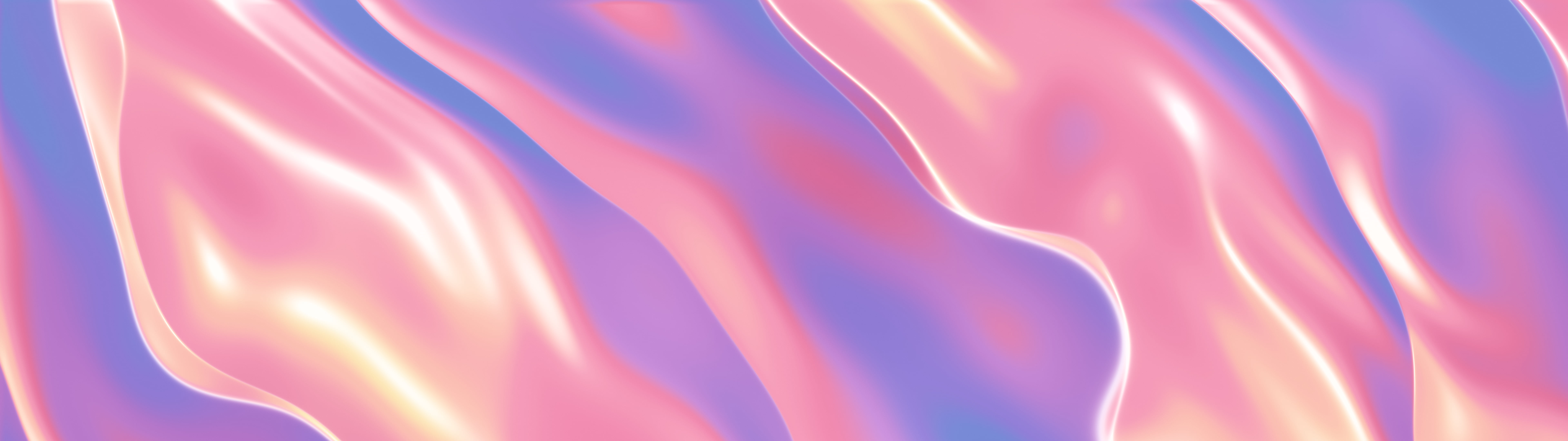 Pink Holographic Foil Folds dual monitor wallpaper, 7680 × 2160