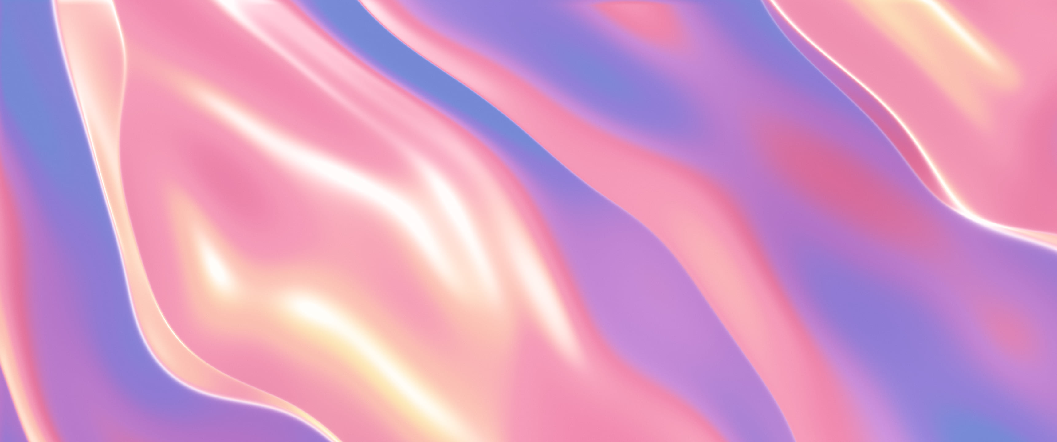 Pink Holographic Foil Folds ultrawide wallpaper, 3440 × 1440