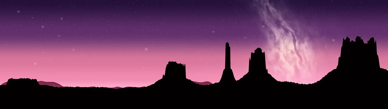 Pink Milky Way over the Desert dual monitor wallpaper, 7680 × 2160