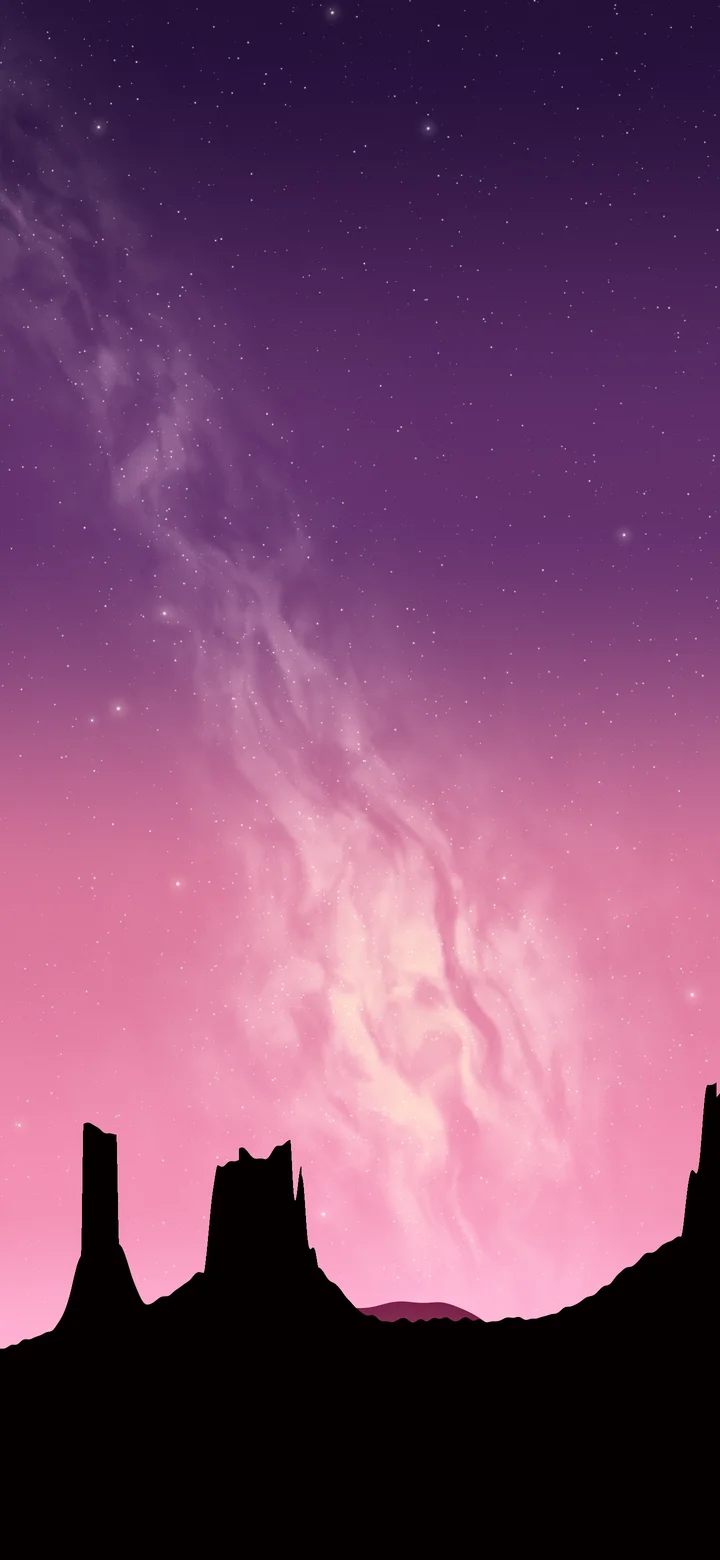 Pink Milky Way over the Desert wallpaper for iPhone and Android