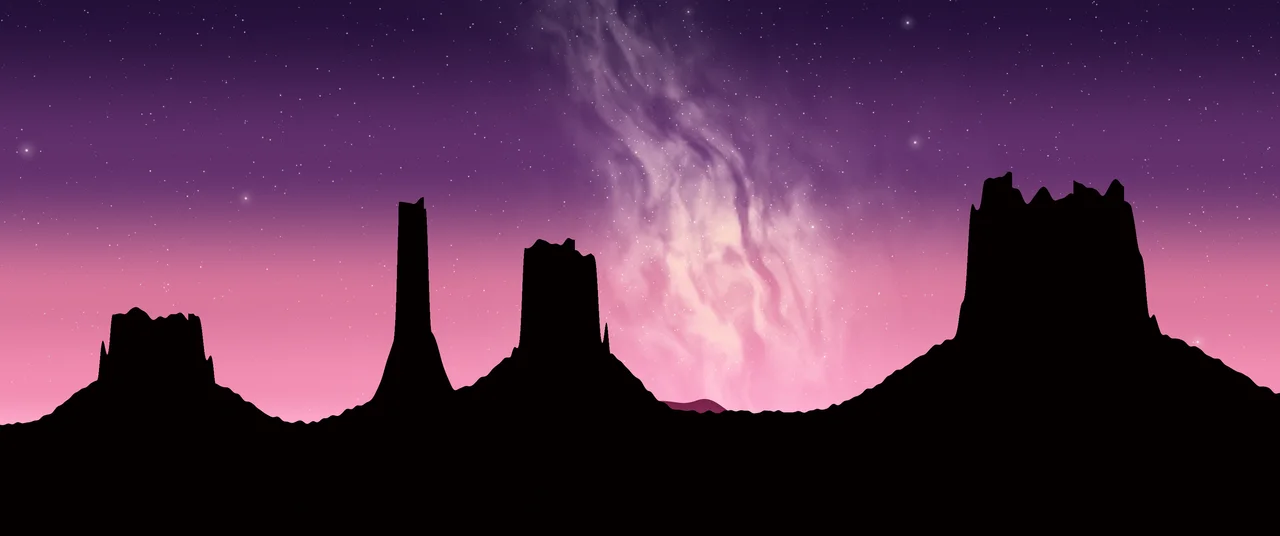Pink Milky Way over the Desert ultrawide wallpaper, 3440 × 1440