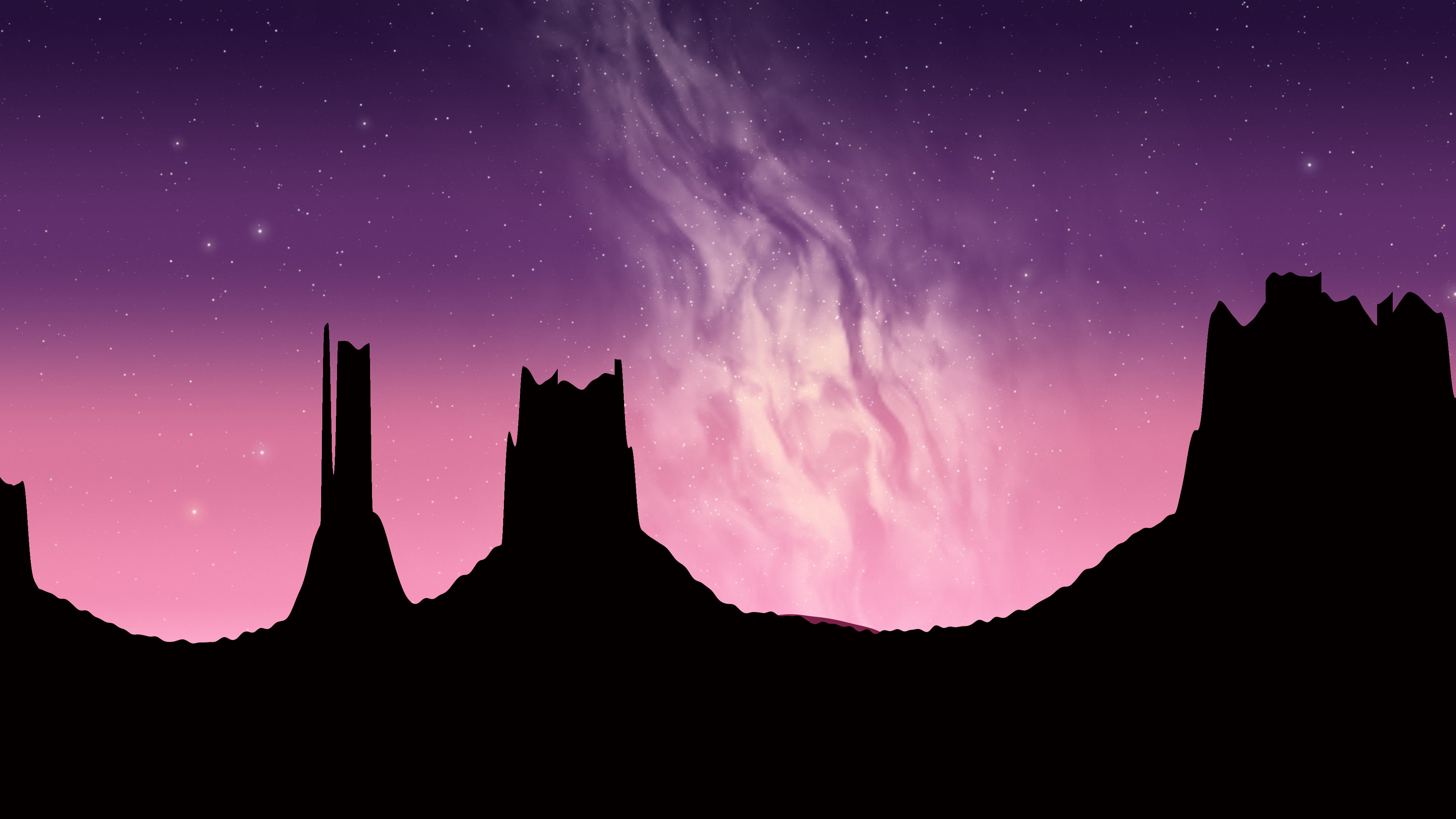Pink Milky Way over the Desert desktop wallpaper in 4K