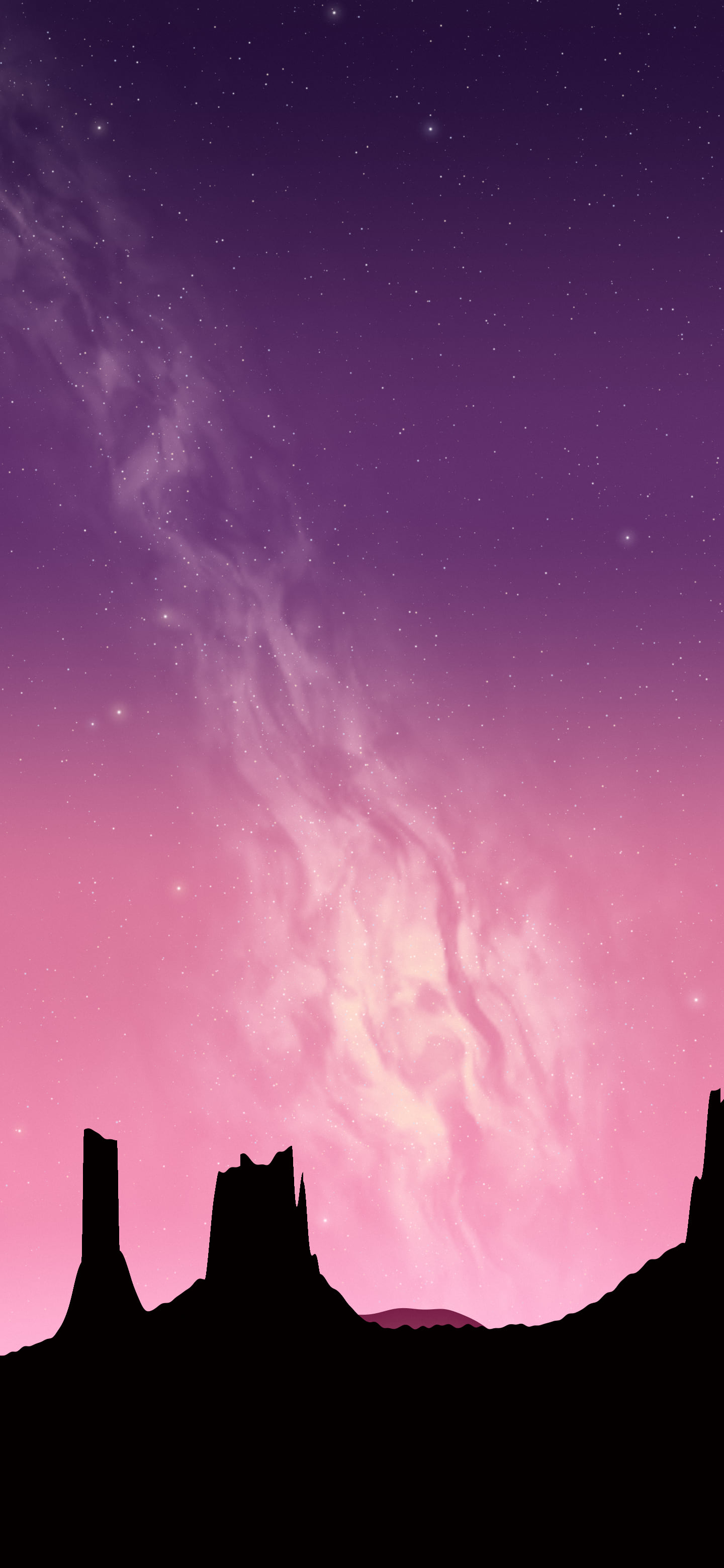 Pink Milky Way over the Desert wallpaper for iPhone and Android