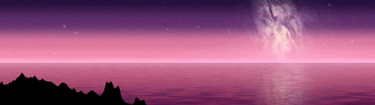 Pink Milky Way over the Ocean dual monitor wallpaper, 7680 × 2160