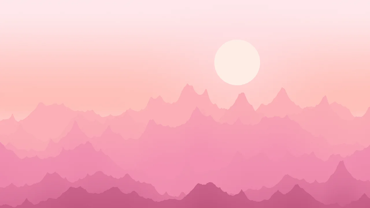 Pink Minimalist Mountain Landscape desktop wallpaper in 4K