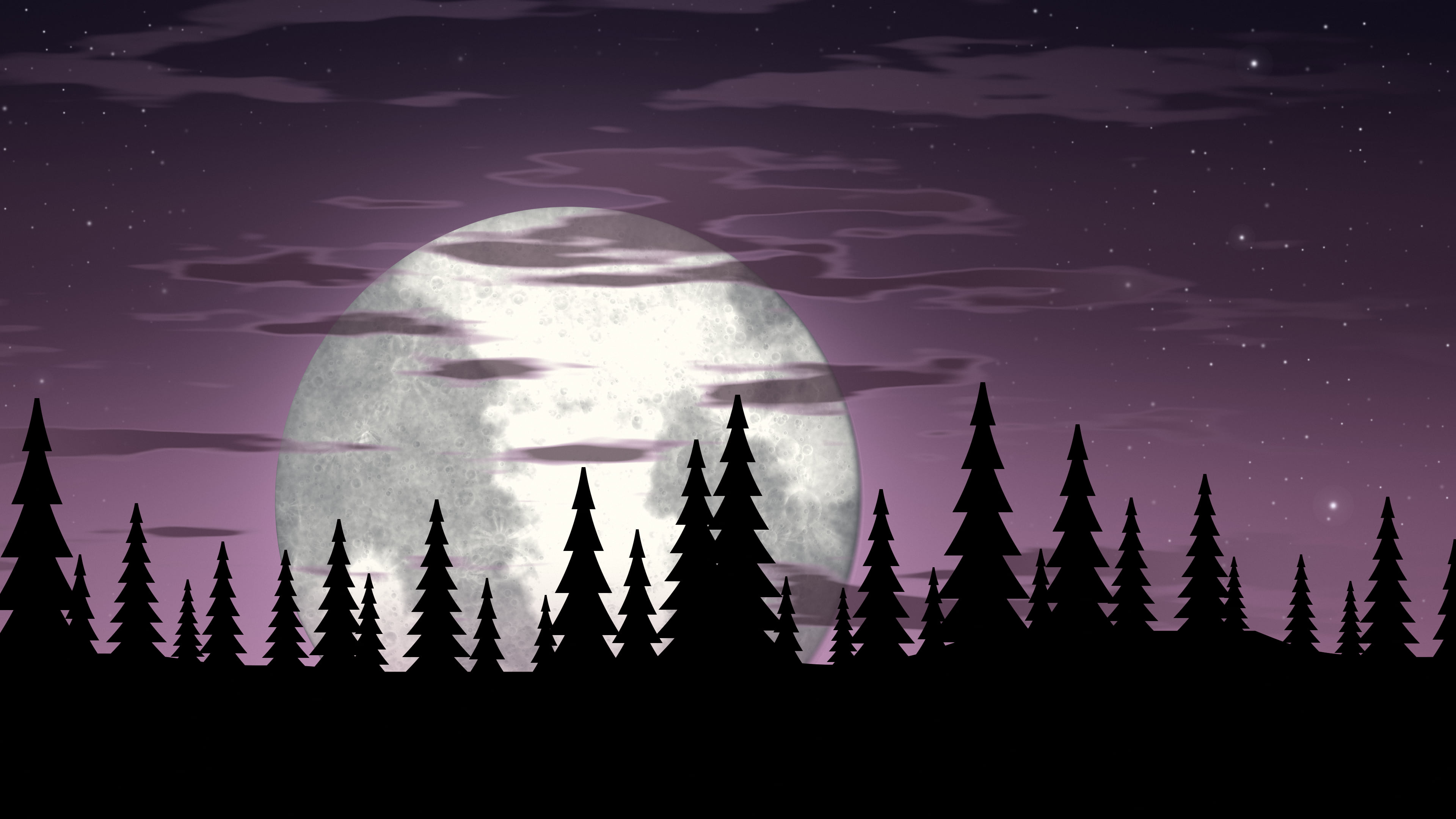 Pink Moonrise desktop wallpaper in 4K