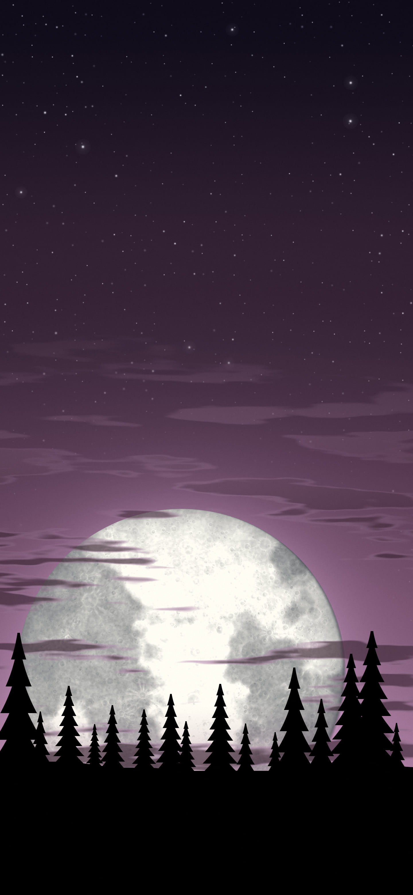 Pink Moonrise wallpaper for iPhone and Android
