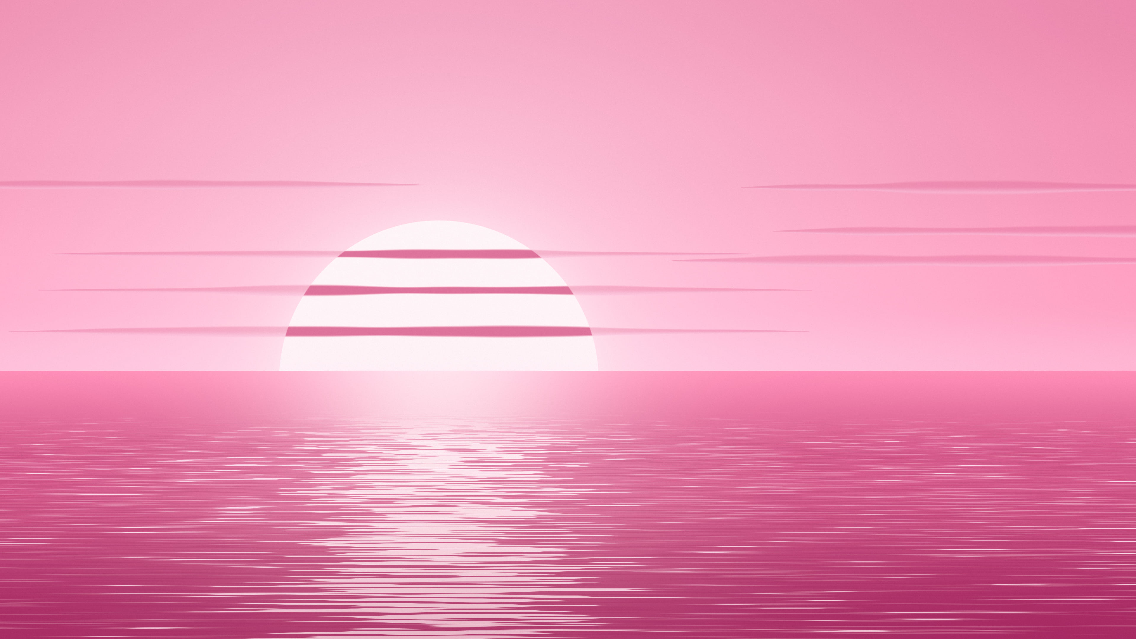 Pink Ocean Sunrise desktop wallpaper in 4K