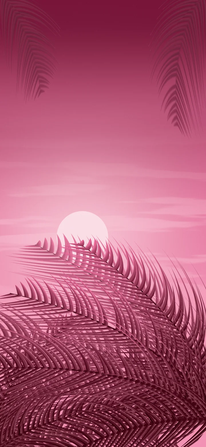 Pink Palm Leaves wallpaper for iPhone and Android