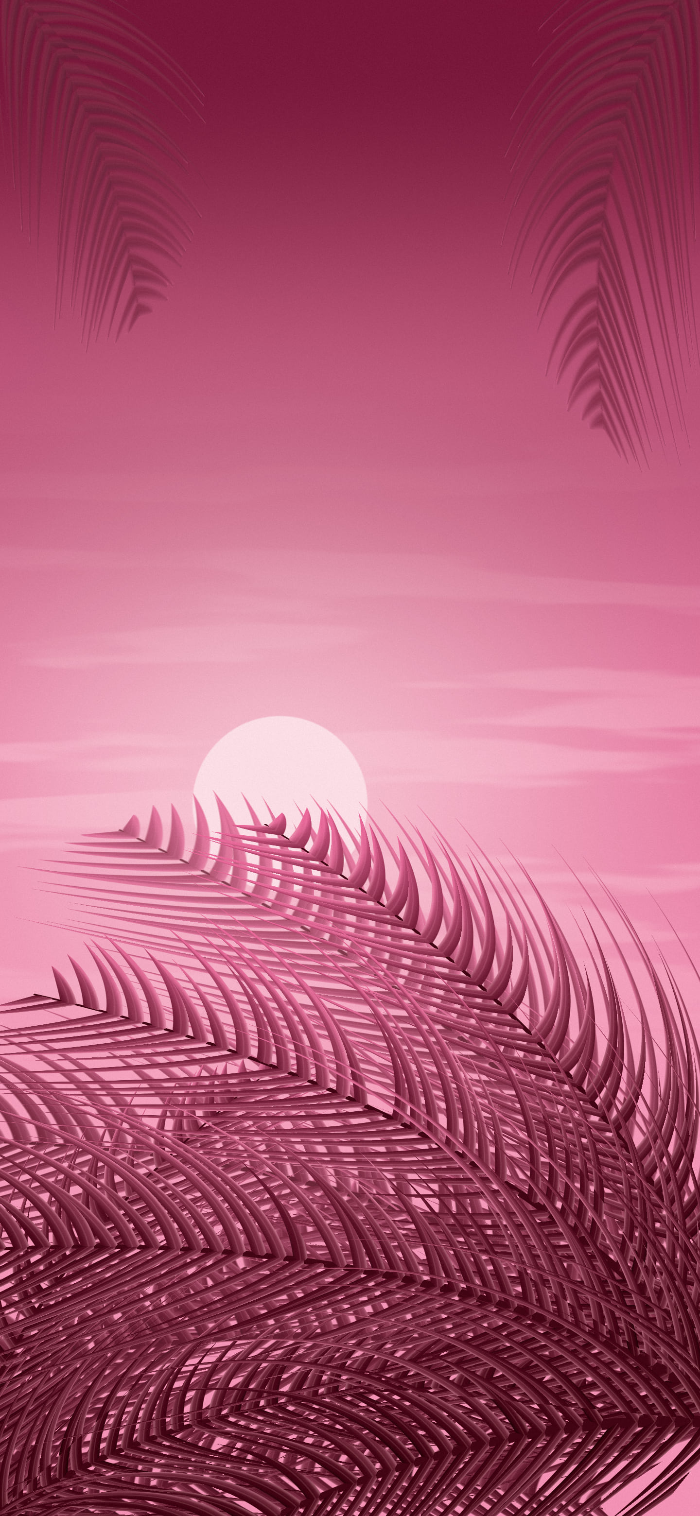 Pink Palm Leaves wallpaper for iPhone and Android