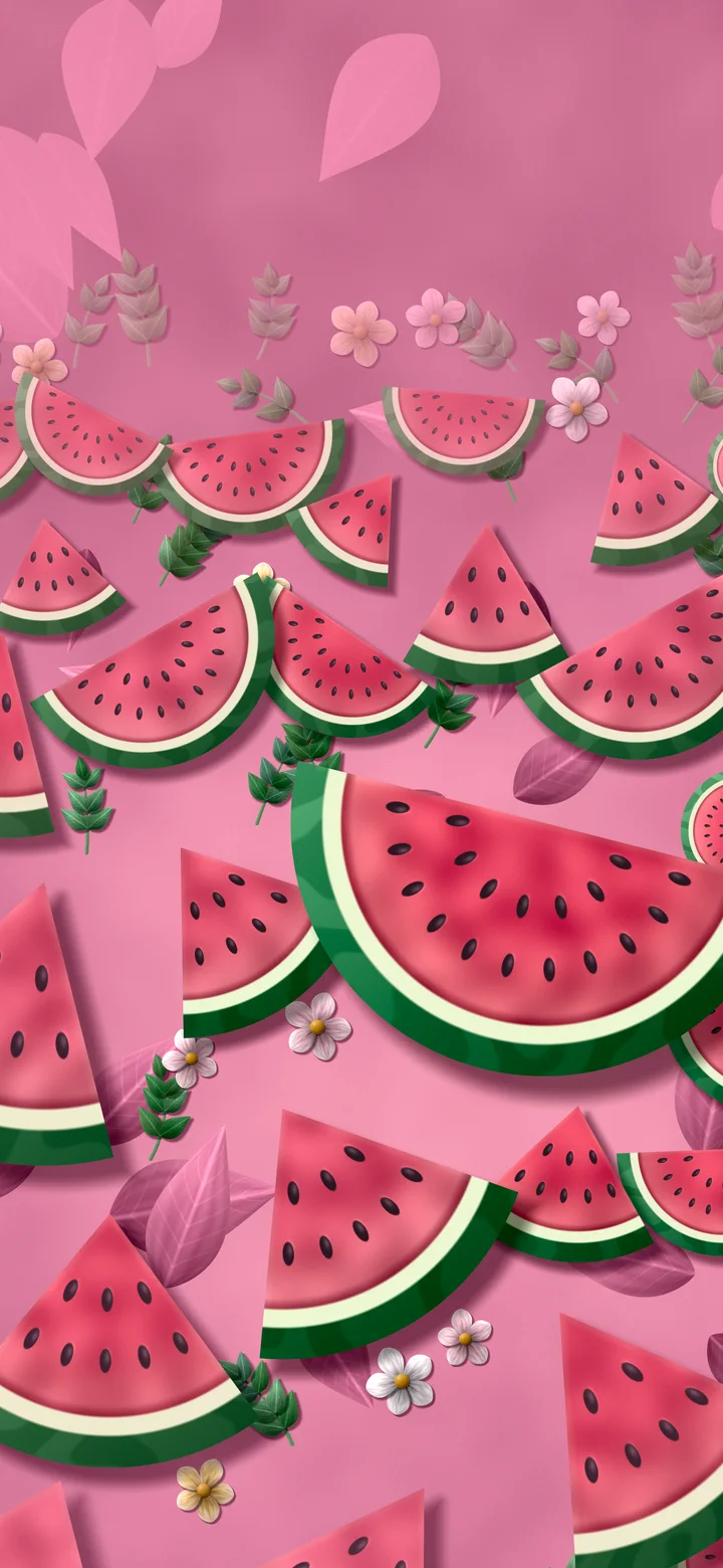 Pink Paper Watermelon Pattern wallpaper for iPhone and Android