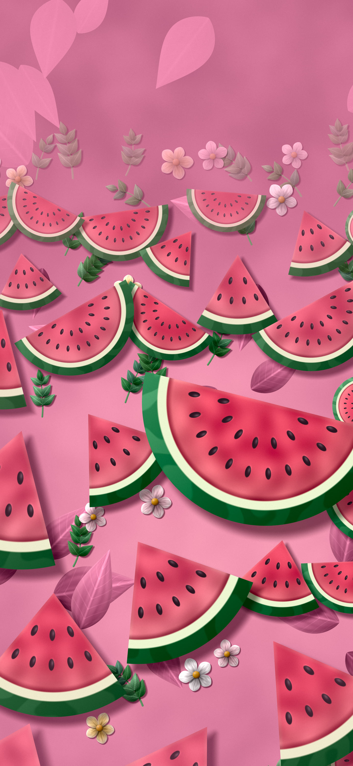 Pink Paper Watermelon Pattern wallpaper for iPhone and Android