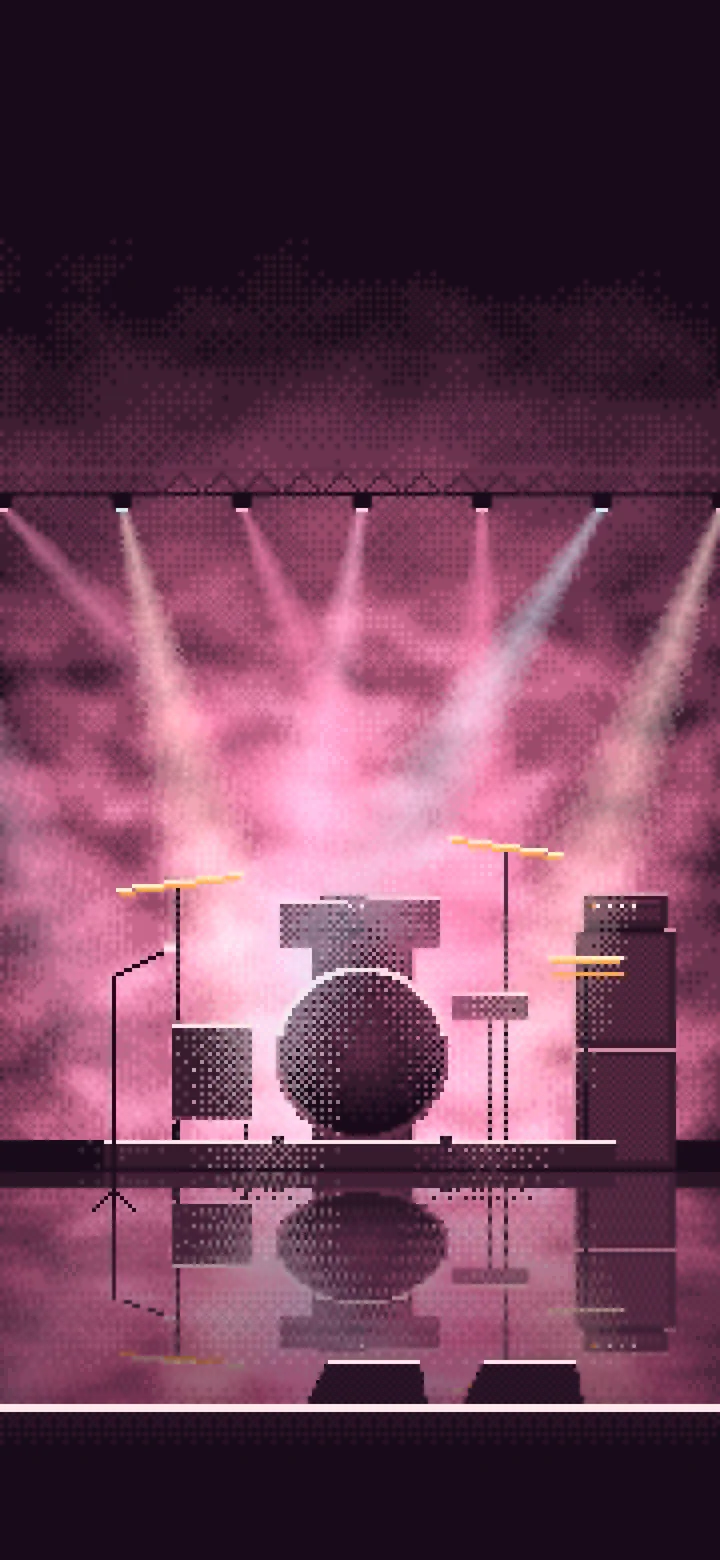 Pink Pixel Art Concert Stage wallpaper for iPhone and Android