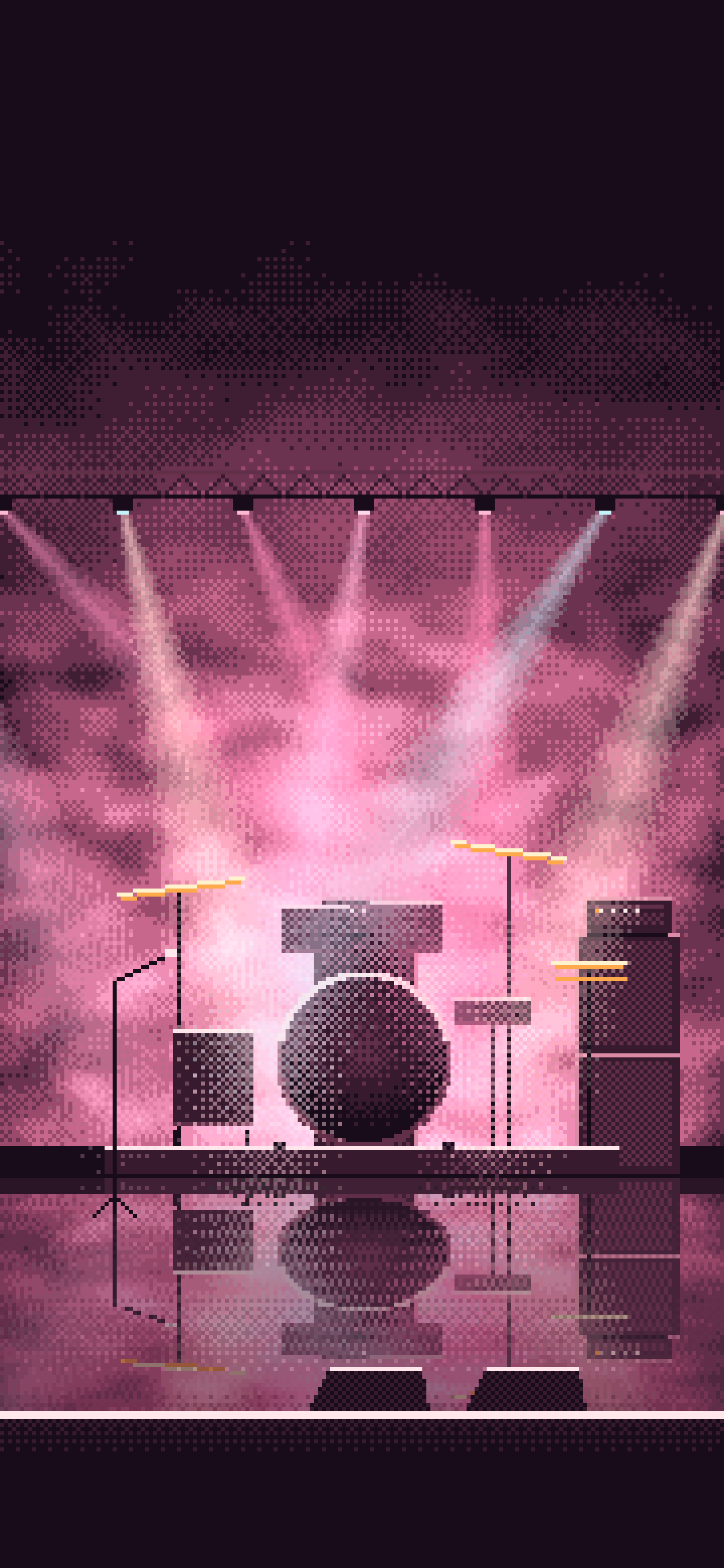 Pink Pixel Art Concert Stage wallpaper for iPhone and Android