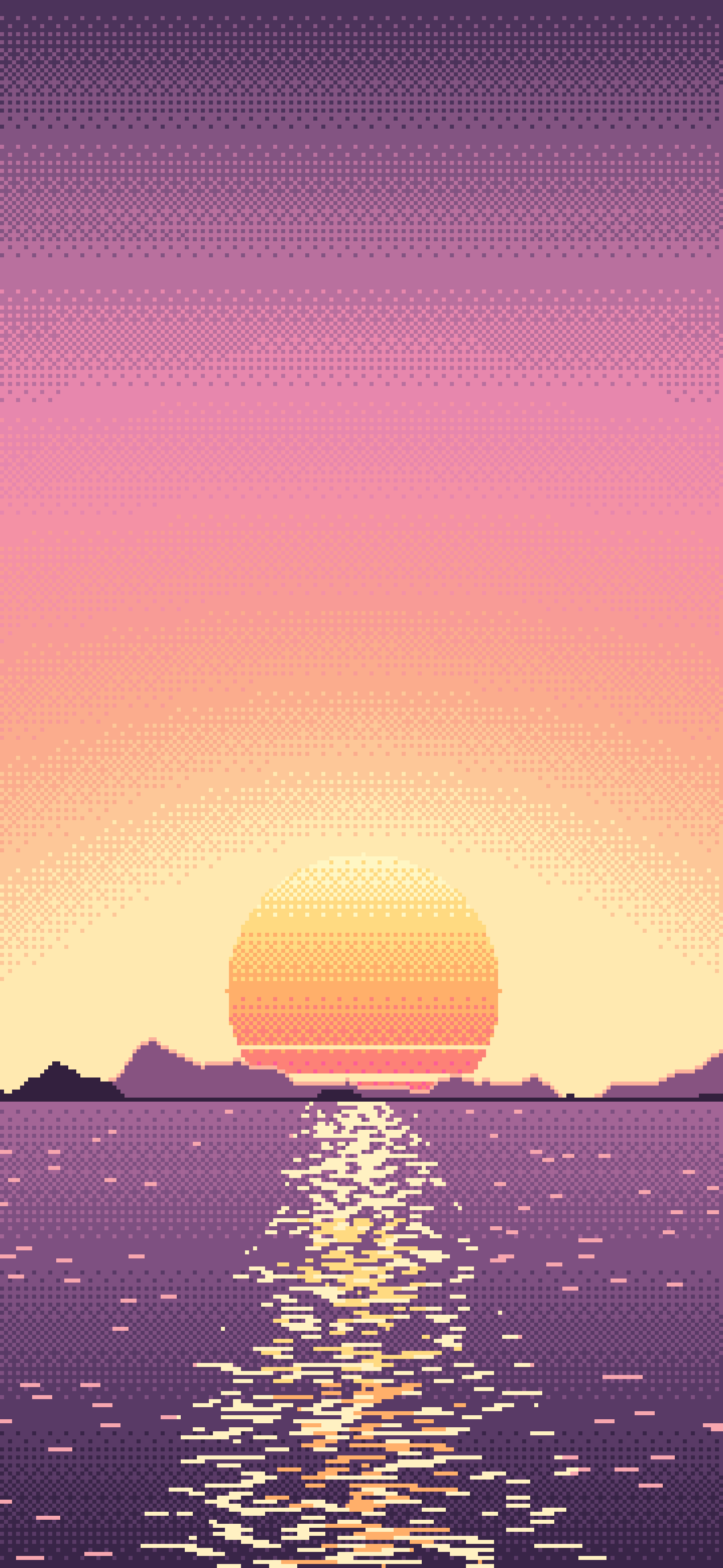 Pink Pixel Art Sunset wallpaper for iPhone and Android