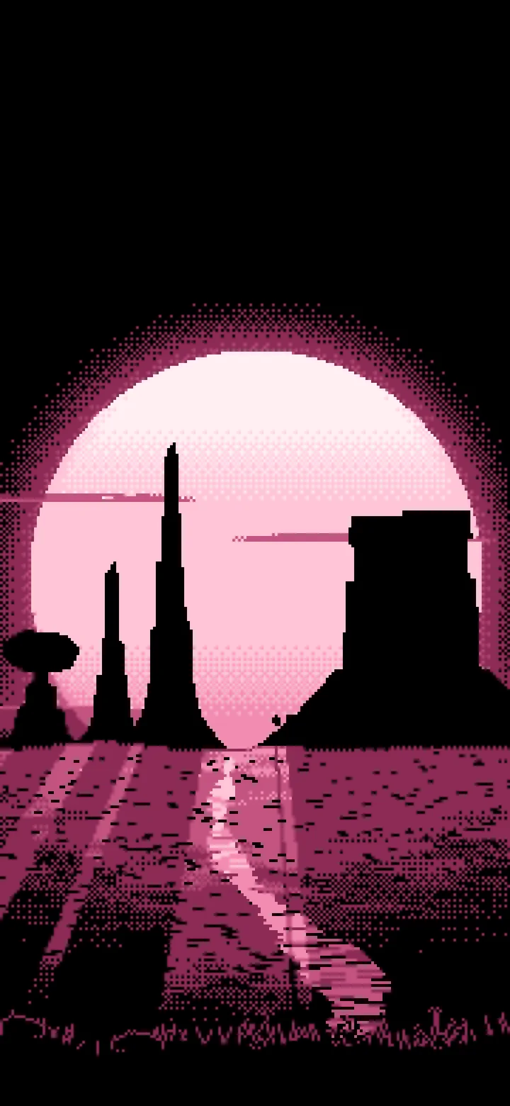 Pink Pixel Art Western Desert Buttes wallpaper for iPhone and Android