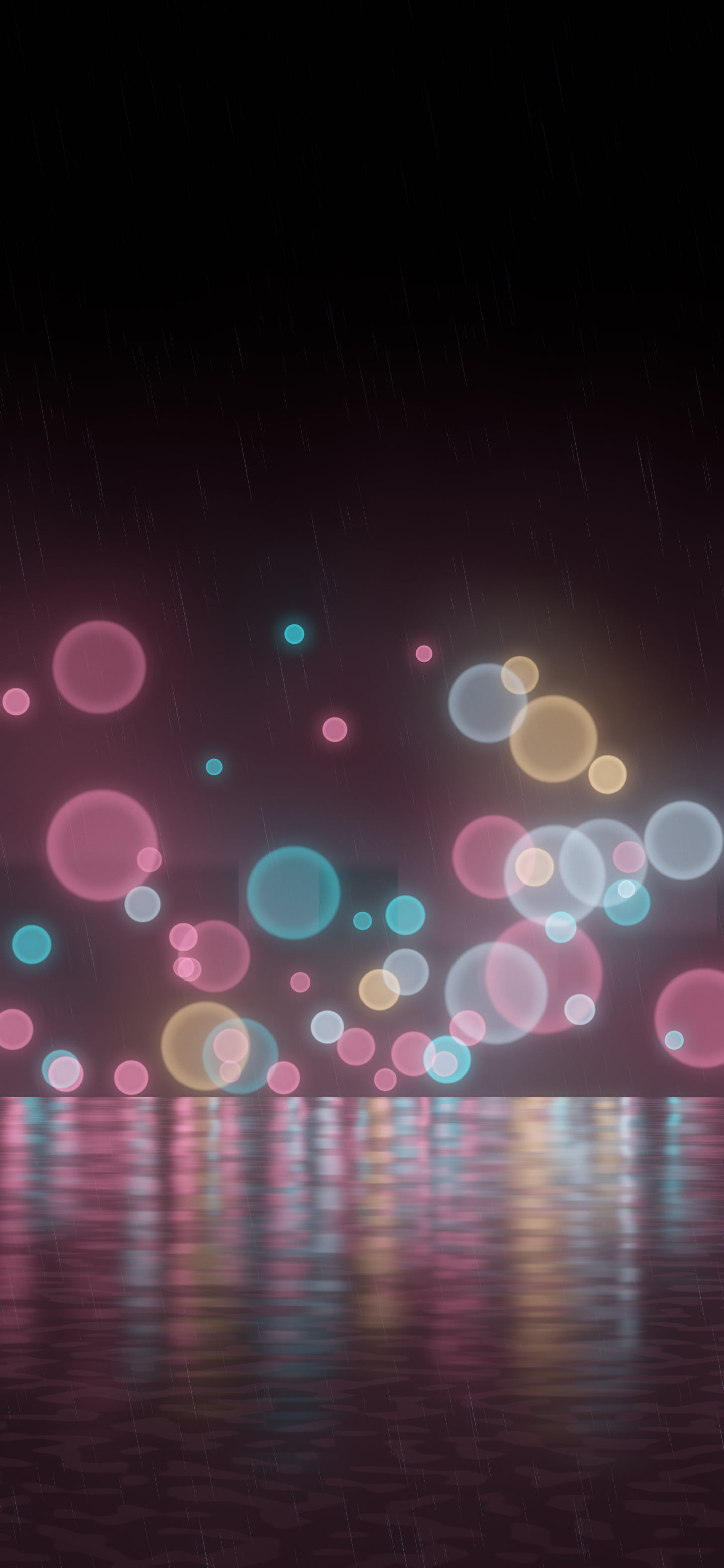 Pink Rainy Neon City wallpaper for iPhone and Android