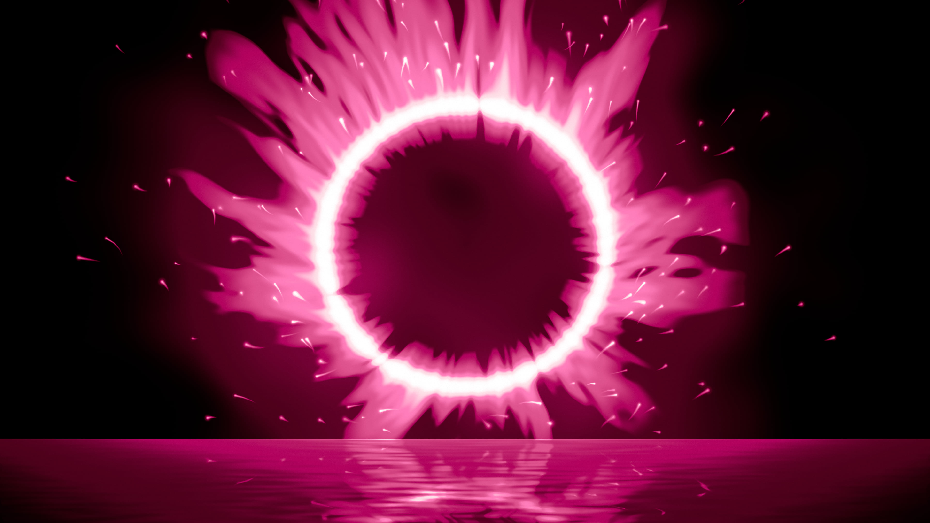 Pink Ring of Fire desktop wallpaper in 4K