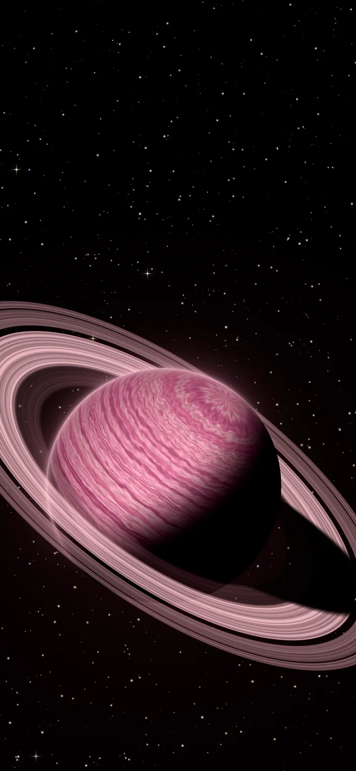 Pink Ringed Saturn wallpaper for iPhone and Android